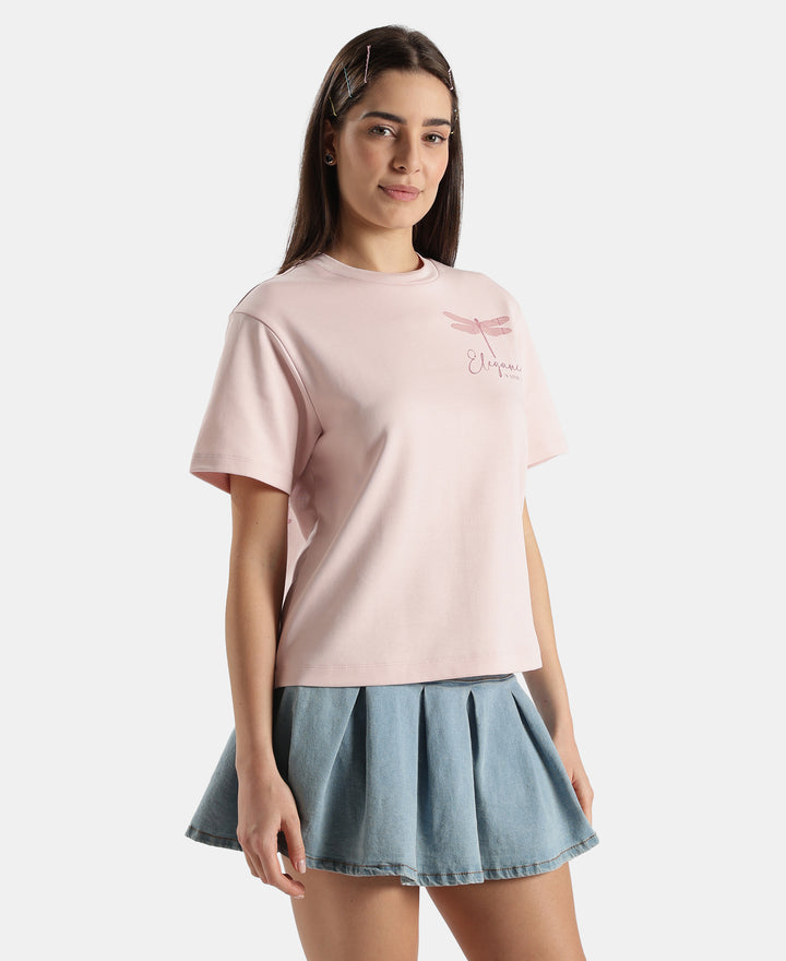 Super Combed Cotton Rich Oversized Graphic Print T-Shirt with Drop Shoulder Styling - Potpourri