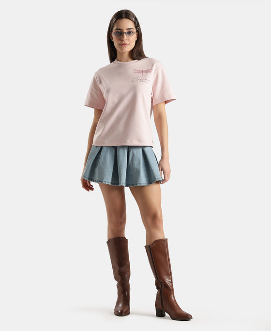 Super Combed Cotton Rich Oversized Graphic Print T-Shirt with Drop Shoulder Styling - Potpourri