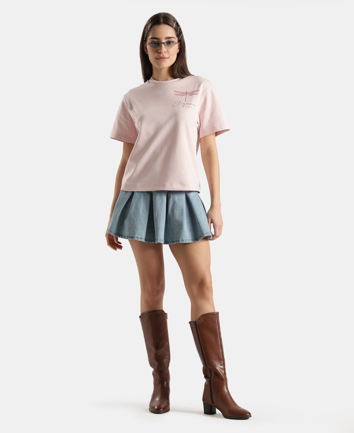 Super Combed Cotton Rich Oversized Graphic Print T-Shirt with Drop Shoulder Styling - Potpourri