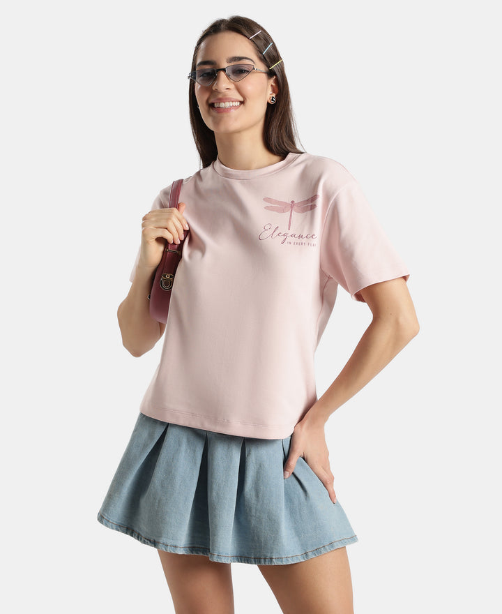 Super Combed Cotton Rich Oversized Graphic Print T-Shirt with Drop Shoulder Styling - Potpourri