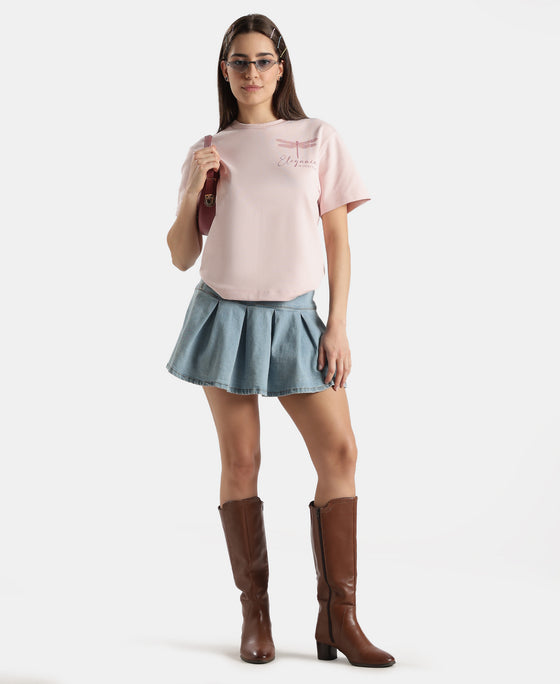 Super Combed Cotton Rich Oversized Graphic Print T-Shirt with Drop Shoulder Styling - Potpourri