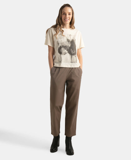 Super Combed Cotton Rich Oversized Printed T-Shirt with Drop Shoulder Styling - Snow White