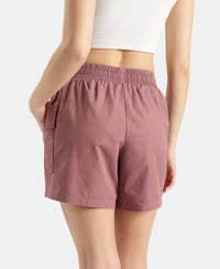 Super Combed Cotton Regular Fit Hybrid Cargo Shorts - Burnt Rose