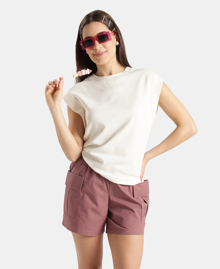 Super Combed Cotton Regular Fit Hybrid Cargo Shorts - Burnt Rose