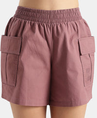 Super Combed Cotton Regular Fit Hybrid Cargo Shorts - Burnt Rose