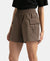Super Combed Cotton Regular Fit Hybrid Cargo Shorts - Dark Khaki