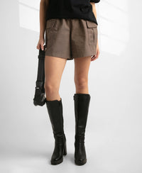 Super Combed Cotton Regular Fit Hybrid Cargo Shorts - Dark Khaki