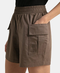 Super Combed Cotton Regular Fit Hybrid Cargo Shorts - Dark Khaki