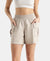 Super Combed Cotton Regular Fit Hybrid Cargo Shorts - Pebble Grey