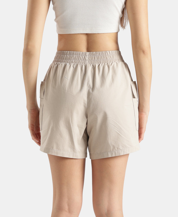 Super Combed Cotton Regular Fit Hybrid Cargo Shorts - Pebble Grey
