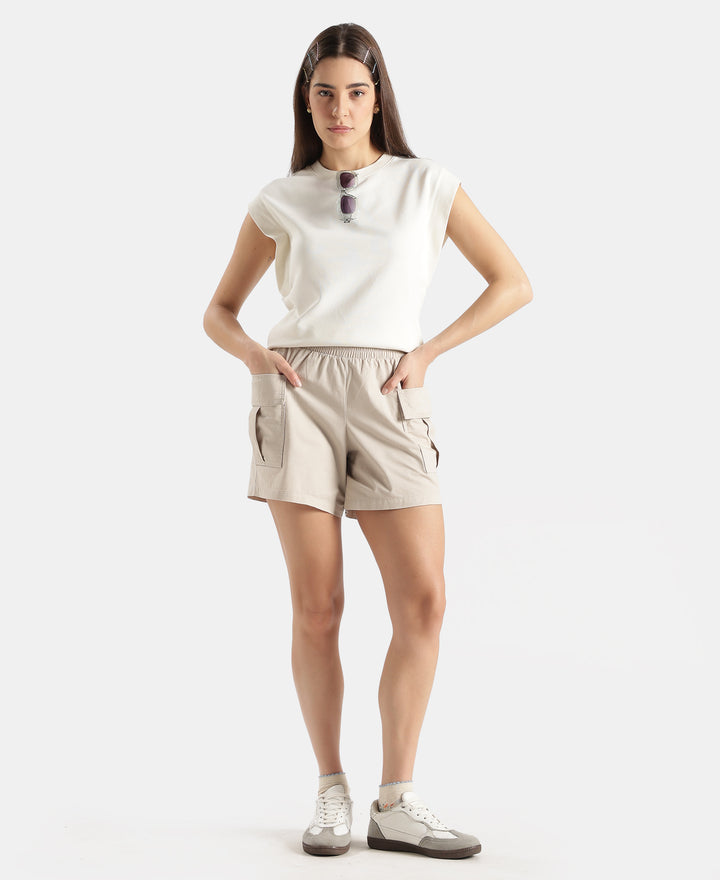 Super Combed Cotton Regular Fit Hybrid Cargo Shorts - Pebble Grey