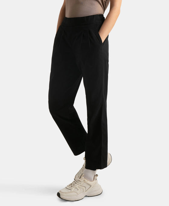 Super Combed Cotton Regular Fit Hybrid Travel Pants - Black