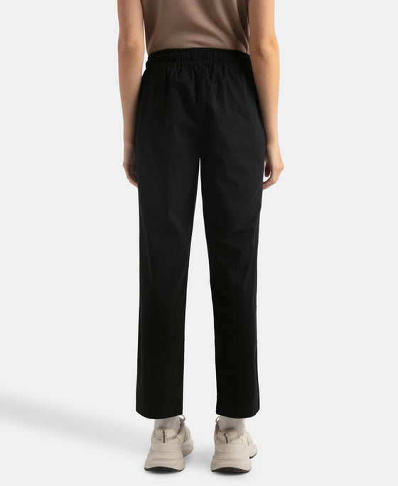 Super Combed Cotton Regular Fit Hybrid Travel Pants - Black