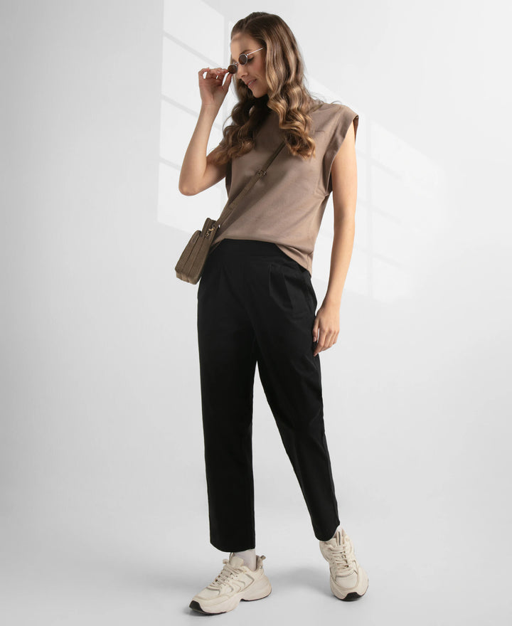 Super Combed Cotton Regular Fit Hybrid Travel Pants - Black