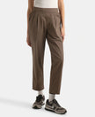 Super Combed Cotton Regular Fit Hybrid Travel Pants - Dark Khaki
