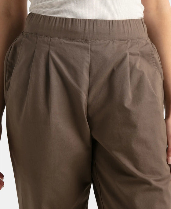 Super Combed Cotton Regular Fit Hybrid Travel Pants - Dark Khaki