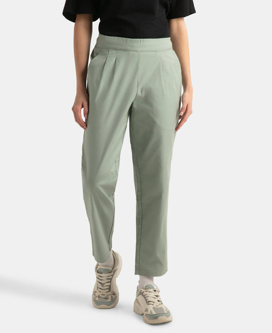 Buy Super Combed Cotton Regular Fit Hybrid Pants - Iceberg Green Buy Super Combed Cotton Regular Fit Hybrid Pants - Iceberg Green