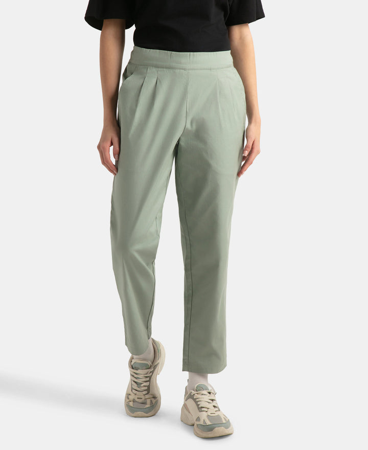 Super Combed Cotton Regular Fit Hybrid Travel Pants - Iceberg Green