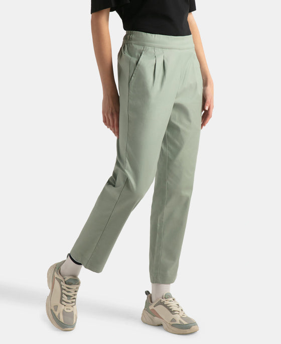 Super Combed Cotton Regular Fit Hybrid Travel Pants - Iceberg Green