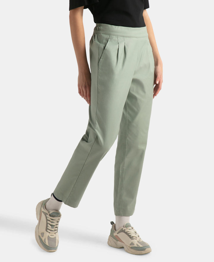 Super Combed Cotton Regular Fit Hybrid Travel Pants - Iceberg Green