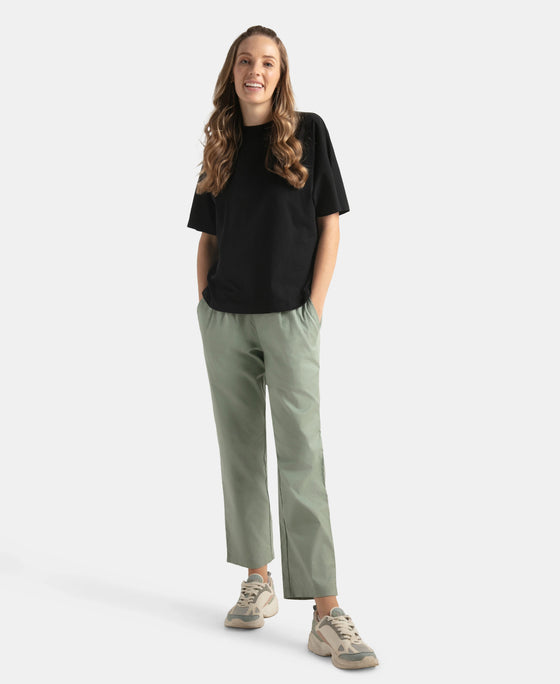 Super Combed Cotton Regular Fit Hybrid Travel Pants - Iceberg Green
