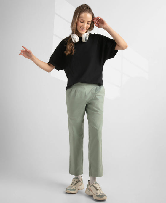 Super Combed Cotton Regular Fit Hybrid Travel Pants - Iceberg Green