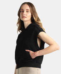 Super Combed Cotton Rich French Terry Oversized Sleeves Hoodie - Black