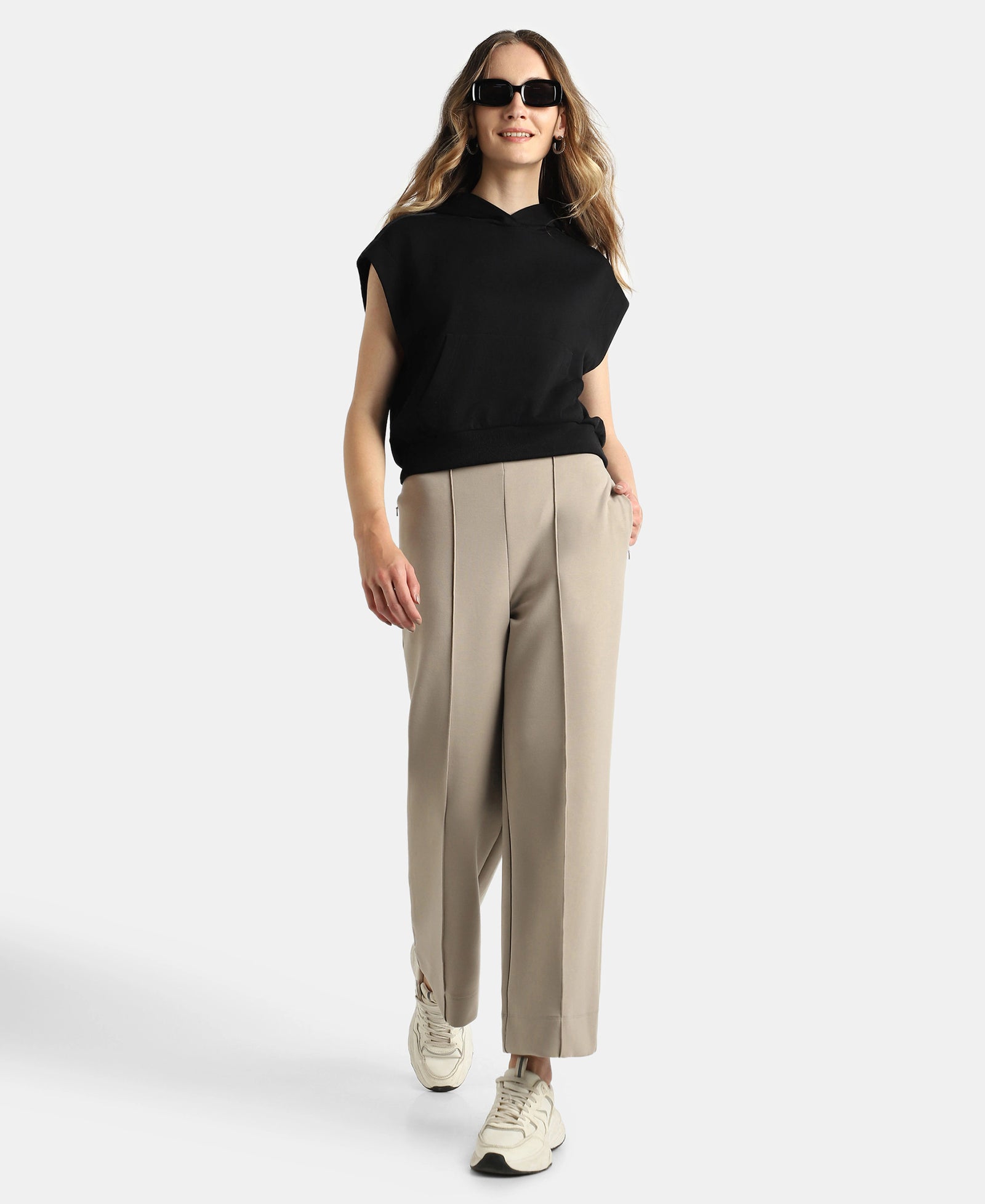 Super Combed Cotton Rich French Terry Oversized Sleeves Hoodie - Black