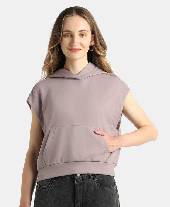 Super Combed Cotton Rich French Terry Oversized Sleeves Hoodie - Quail