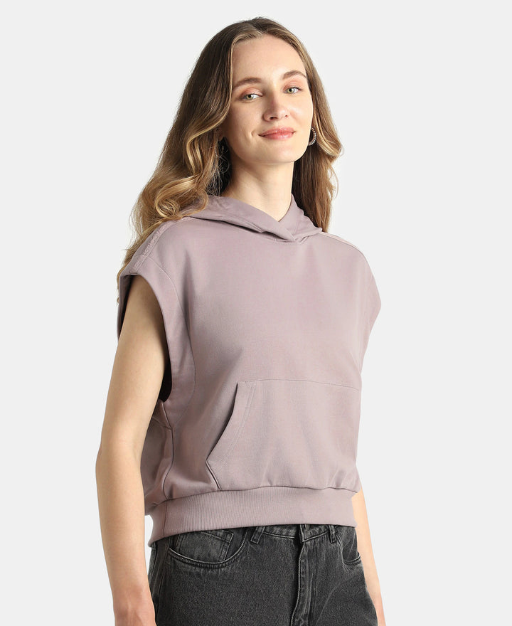 Super Combed Cotton Rich French Terry Oversized Sleeves Hoodie - Quail