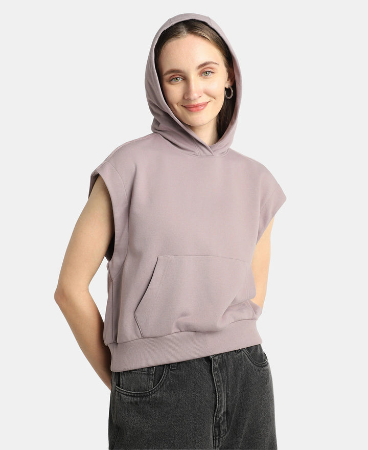 Super Combed Cotton Rich French Terry Oversized Sleeves Hoodie - Quail