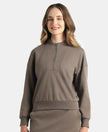 Super Combed Cotton Rich Half Zip Sweatshirt with Drop Shoulder Styling - Dark Khaki