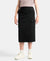 Super Combed Cotton Rich Pique Fabric Cargo Skirt with Inner Drawstrings - Black