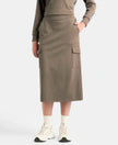 Super Combed Cotton Rich Pique Fabric Cargo Skirt with Inner Drawstrings - Dark Khaki