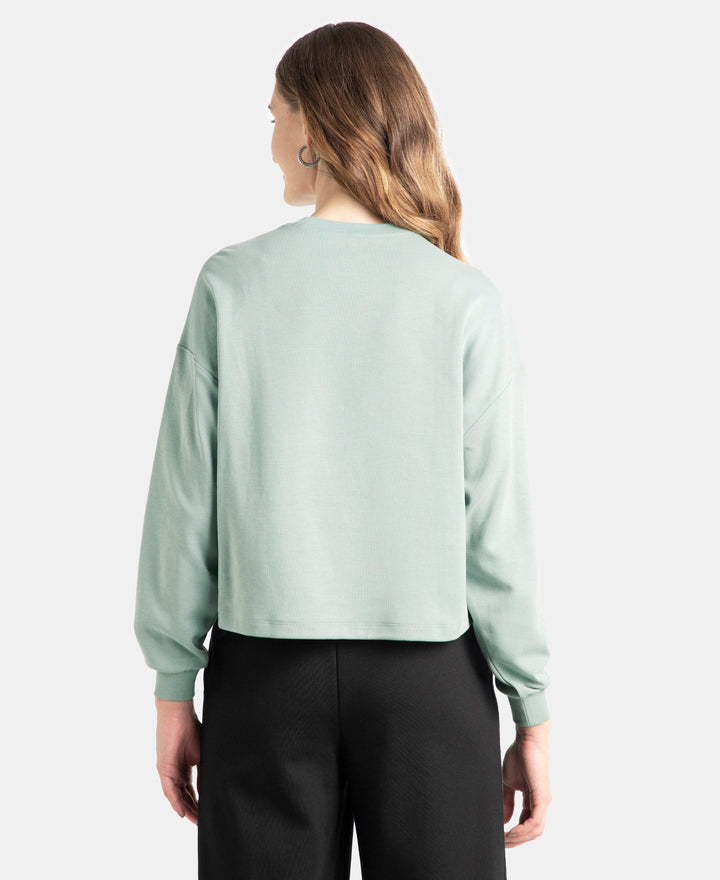 Super Combed Cotton Rich Oversized Printed Full Sleeve T-Shirt - Abyss