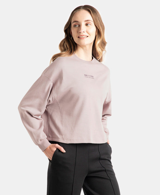 Super Combed Cotton Rich Oversized Printed Full Sleeve T-Shirt - Quail