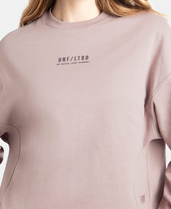 Super Combed Cotton Rich Oversized Printed Full Sleeve T-Shirt - Quail