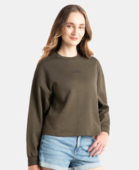 Super Combed Cotton Rich Oversized Printed Full Sleeve T-Shirt - Turkish Coffee