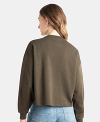 Super Combed Cotton Rich Oversized Printed Full Sleeve T-Shirt - Turkish Coffee