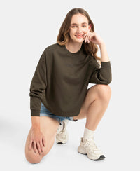 Super Combed Cotton Rich Oversized Printed Full Sleeve T-Shirt - Turkish Coffee