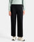 Super Combed Cotton Rich Relaxed Fit Wide Leg Pants with Side Pockets - Black