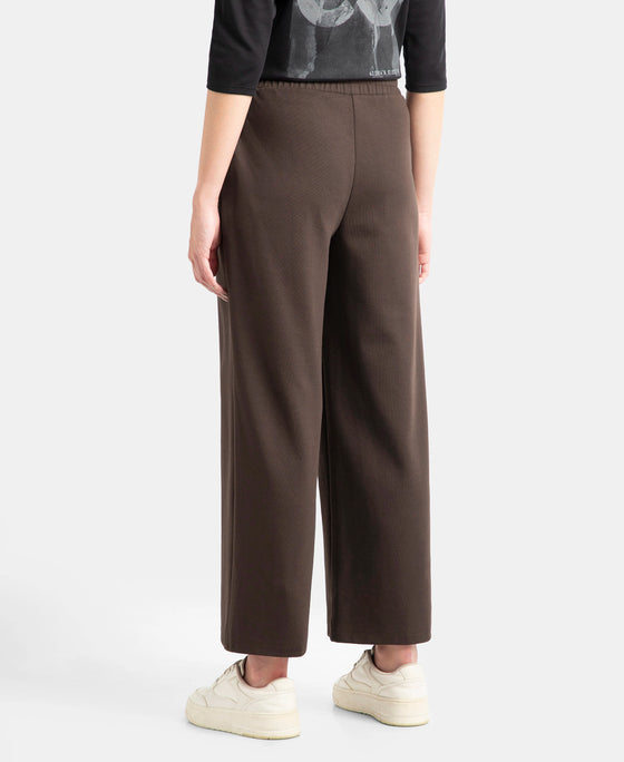 Super Combed Cotton Rich Relaxed Fit Wide Leg Pants with Side Pockets - Java