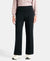 Microfiber Cotton Blend Elastane Stretch Relaxed Fit Wide Leg Pants with Zipper Pockets - Black