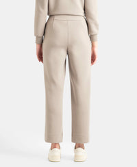 Microfiber Cotton Blend Elastane Stretch Relaxed Fit Wide Leg Pants with Zipper Pockets - Moon Rock