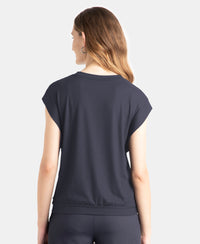 Microfiber Elastane Stretch Hybrid Tank Top with Ribbed Sleeves - Grey Stone