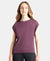 Microfiber Elastane Stretch Hybrid Tank Top with Ribbed Sleeves - Potent Purple