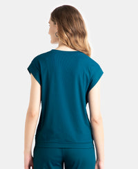 Microfiber Elastane Stretch Hybrid Tank Top with Ribbed Sleeves - Poseidon