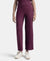 Microfiber Elastane Stretch Regular Fit Wide Leg Pants - Potent Purple