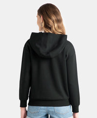 Microfiber Cotton Blend Elastane Stretch Drop Shoulder Hoodie Sweatshirt - Black
