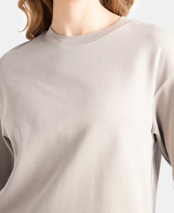 Super Combed Cotton Rich Three Quarter Sleeve Graphic Printed T-Shirt - Dove